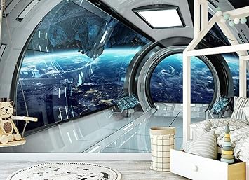 Wyh Yw Murales De Pared 3d Foto Foto Futurista Nave Espacial