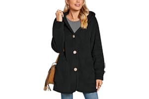 Bestbee Warm Fleece Jackets for Women, Fuzzy Hooded Casual Coats Lidies 2024 Cardigan Sweaters Outerwear with Pockets