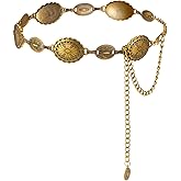 APLZGMG Adjustable Cowgirl Belts for Women, Vintage Gold Metal Belt,Western Chain Belt Accessories for Country Concert Party Casual, Boho Coin Waist Chain Belts for Dresses Jeans Pants