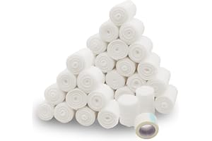 California Basics, Gauze Bandage Rolls with Tape (Pack of 36) - 4 Inch x 4 Yards Stretched Gauze Bandage, Breathable Gauze Wrap Used for First Aid Wound Care & Dressing, Bulk Gauze Rolls