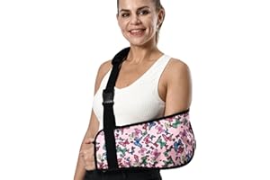 Ledhlth Arm Sling for Broken Arm Torn Rotator Cuff Shoulder Elbow Wrist injury Printed Brace Support for Adults and Women (Butterfly)