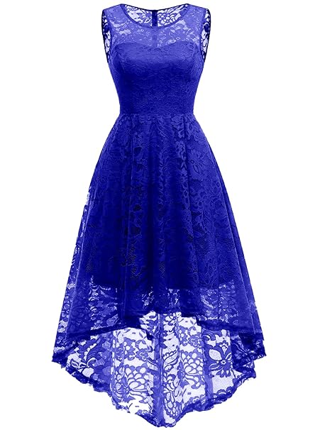 MUADRESS Elegant Kleid aus Spitzen Damen Ärmellos Unregelmässig Cocktailkleider Party Ballkleid