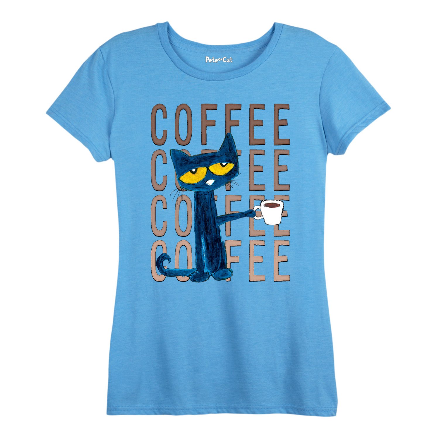 Pete The Cat Pete With Coffee Adult Short Sleeve Classic Tee 6243