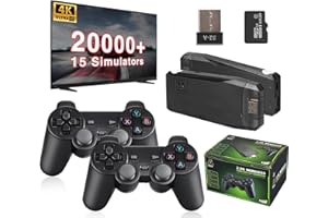 Retro Game Console, TECTINTER Retro Gaming Console,Nostalgia Stick Built in 20400+ Games,Plug and Play Video Game 4K HDMI Output,15 Classic Emulators, Dual 2.4G Wireless Controllers-64G