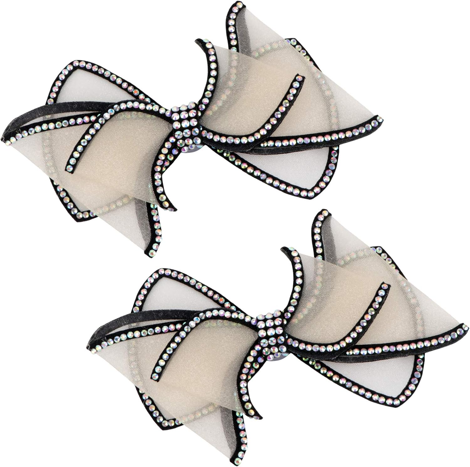 Holibanna 2 x Rhinestone Bow Shoe Clips Crystal Bowknot Shoes