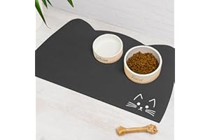 AYIASHIAB Cat Food Mat Non Slip Absorbent, Cat Bowl Mat Quick Dry Dog Food Mat, Eco-Friendly Cat Matt for Food and Water Pet Supplies 10"x18.4"