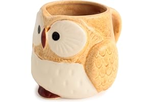Mino ware Japanese Pottery Mug Cup Owl Shape made in Japan (Japan Import) CPM104 (Honey Yellow)