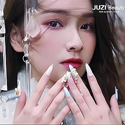 24Pcs Halloween Press on Nails Almond Long Ghost