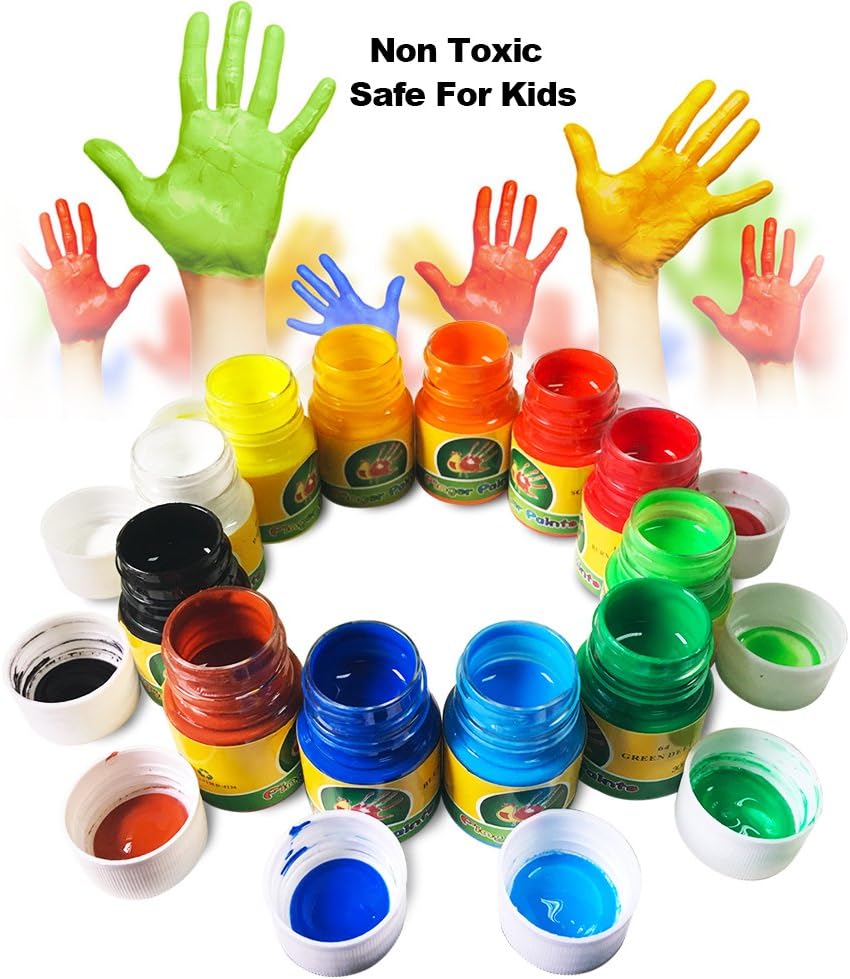 iMustech Finger Paints for Toddlers Non Toxic & Washable,12 Colors Kids Paint Set for Fun Art Supplies for Preschoolers,Arts & Crafts Supplies: Arts, Crafts & Sewing