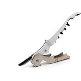 Pulltap's Genuine Classic 500 Waiter's Corkscrew &ndash; Double-Hinged Wine Key with Hinged Foil Cutter &ndash; Patented Design &ndash; Made in Spain &ndash; White (Blanco)