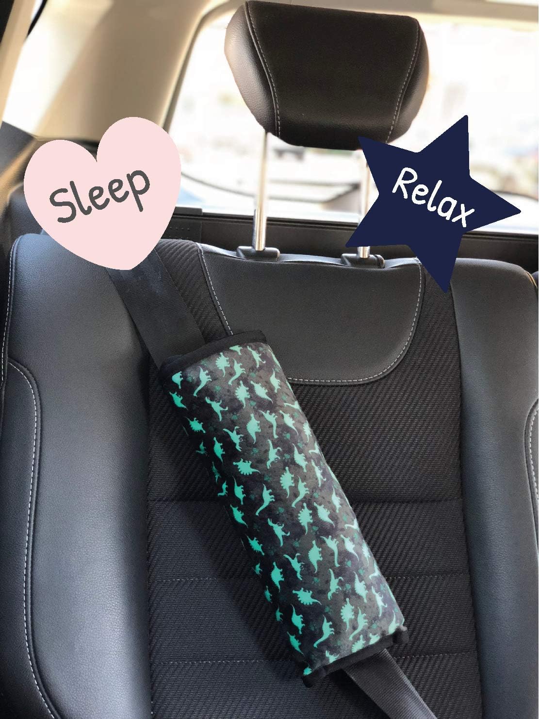 HECKBO car seat Travel Pillow for Children Kids, Machine Washable, car Seatbelt Pillow Cover Pillows Protection car Pillow - Image 5