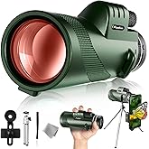 Pankoo 40X60 Monocular Telescope with Smartphone Holder & Tripod, 2025 Power Prism Compact Monoculars for Adults Kids, HD Monocular Scope for Bird Watching Hiking Concert Travelling