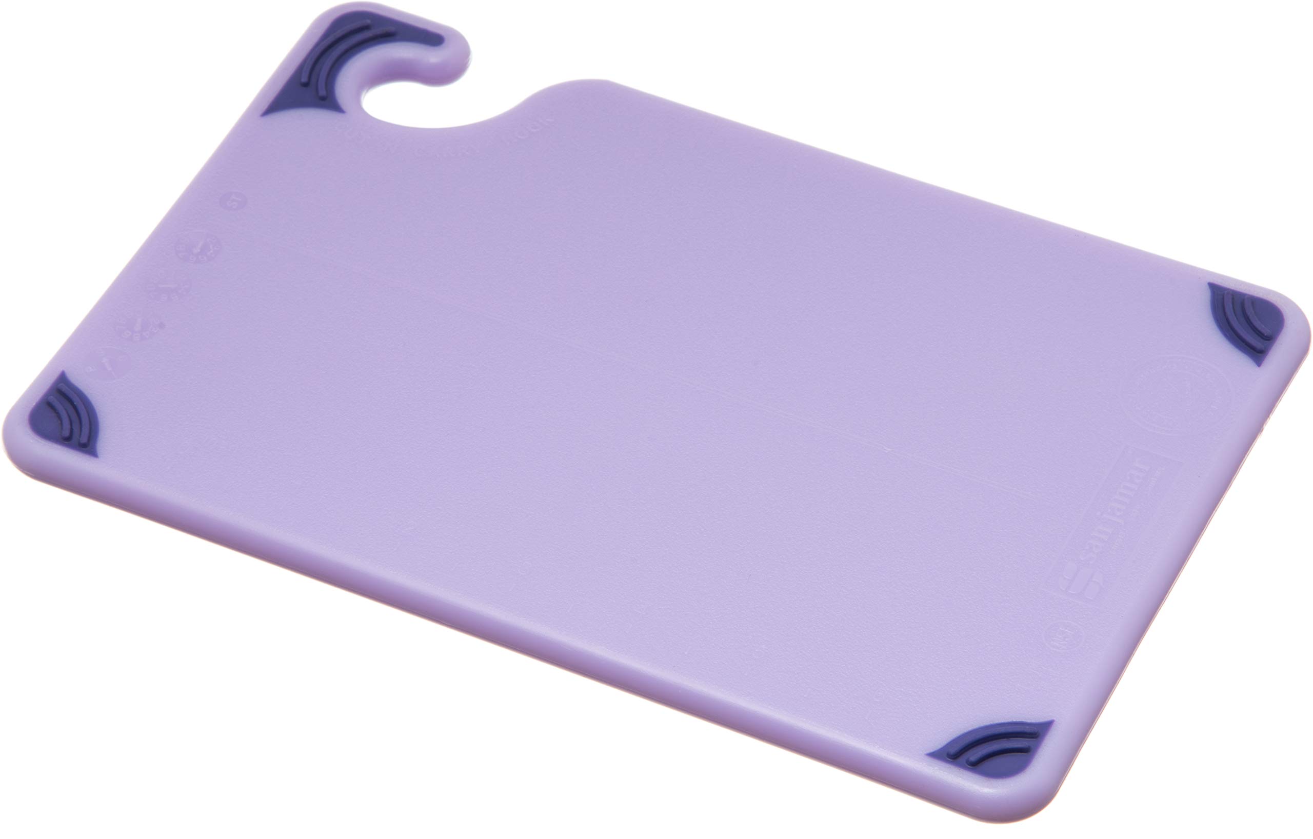 San Jamar CBG6938 Allergen Saf T-Zone Co-Polymer Cutting Board, 9" Length x 6" Width x 3/8" Thick, Purple