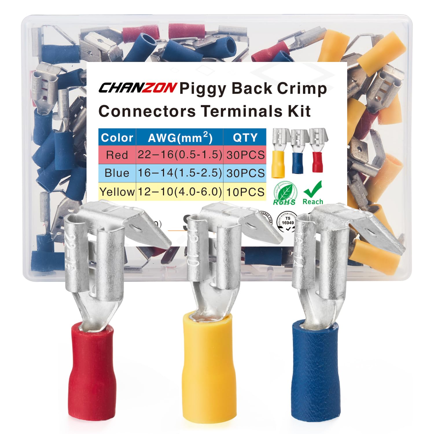 Chanzon 70pcs UL Listed Piggyback Connectors Wire
