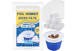 LUYI 50 Pack Pool Skimmer Socks,Pool Filter Socks for Skimmer Basket for Above Ground and Inground Pool Ultra Fine Mesh Screen Pool Skimmer Scum Socks Saver,Pool Cleaning Filter Socks Cleans Debris Leaves