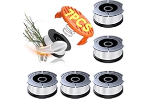 VOSOIR 7 Pack Weed Eater String for Black and Decker, Craftsman Weed Wacker, AF-100 Weed Eater Spool, 0.065'' Trimmer String Line Spool, Autofeed Replacement Refills(6 Spools+1 Cap+1 Spring)