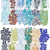 NBEADS 960 Pcs 12 Colors Seed Beads Cube Beads, Square Hole Glass Seed Beads Spacer, Cube Mini Beads Japanese Glass Beadsfor Bracelet Necklace Earring Jewelry Making