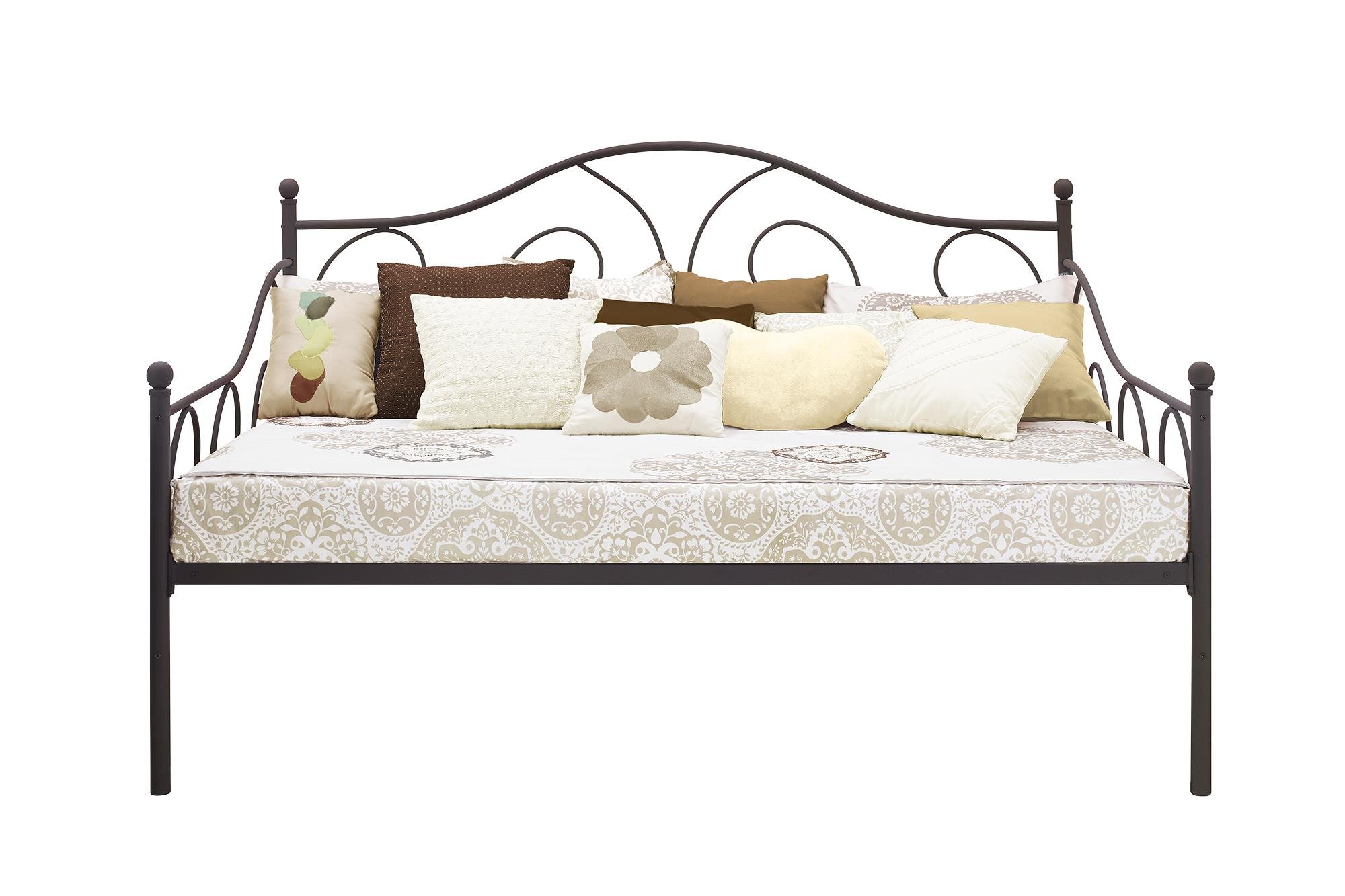 DHP Victoria Daybed Metal Frame, Multifunctional, Includes Metal Slats, Full Size, Bronze