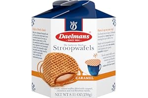 Daelmans Caramel Stroopwafels - Waffle Cookies, Sweet Snack for Coffee & Tea, Authentic Soft Toasted Dutch Waffles, Cinnamon, Bourbon Vanilla, Certified Kosher Dairy - 8.11 oz (Pack of 1)
