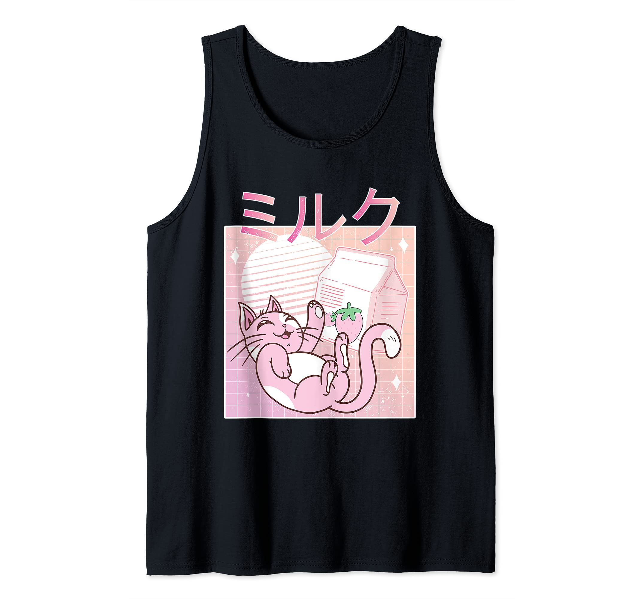 Strawberry Milk Shake Carton Kawaii Retro Japanese Otaku Tank Top
