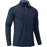 LEQILA Mens Golf Quarter Zip Pullover Mock Neck Sweatshirt Lightweight UPF 50+ Sun Protection Long Sleeve Performance Shirt