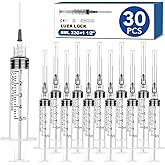 TENKAIWICK 30 Pack 5ml Syringes with Needle-22Ga 1.5Inch，Individually Sealed Packaging, 510(K) Exempt