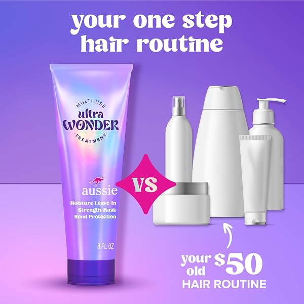 AUSSIE ULTRA WONDER TREATMENT LEAVE-IN AND PRE-WASH, WITH AMINO ACIDS, FOR ALL HAIR TYPES AND CURLS, 8OZ