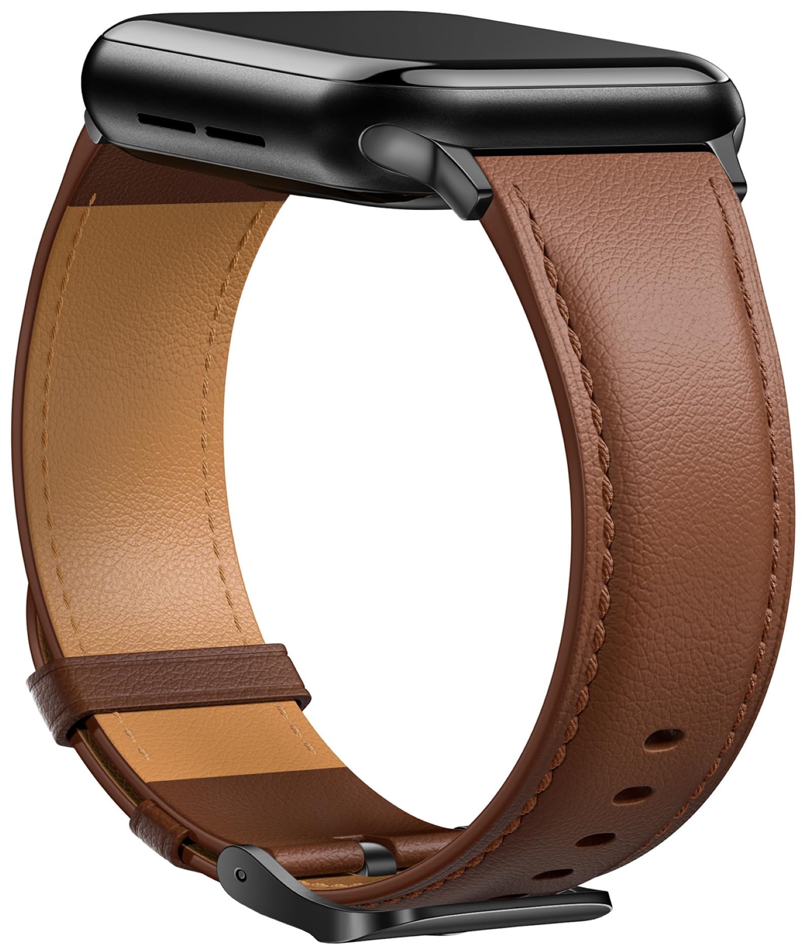 Laffav Leather Strap Compatible with Apple Watch Strap 40mm 42mm 41mm 38mm Women Men, Genuine Leather Classic Replacement Band for iWatch Series 11 10 9 8 7 6 5 4 3 2 1 SE 3 2 Ultra,Brown