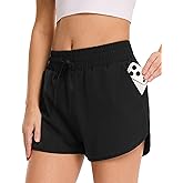 Gayhay Women's Athletic Running Shorts with Pockets - 2.5" High Waisted Lightweight Quick-Dry Workout Gym Shorts