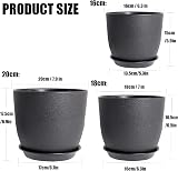 PROFIKLA Plastic Plant Pots Set 20cm 18cm 16cm with Drainage Holes Saucers view 2