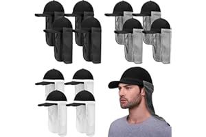 Tarpop 12 Pcs UV Neck Sun Protector Hat Drape Neck Protector Unisex Adjustable Sun Shade Face Cover for Outdoor(Medium)