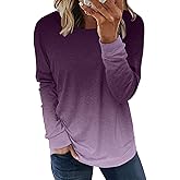 onlypuff Long Sleeve Shirts for Women Fall Fashion Tops Clothing