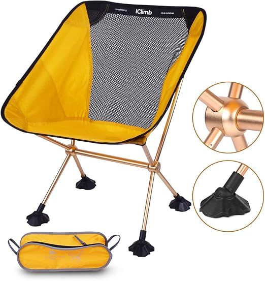 Amazon.com: iClimb Ultralight Compact Camping Folding Beach Chair with