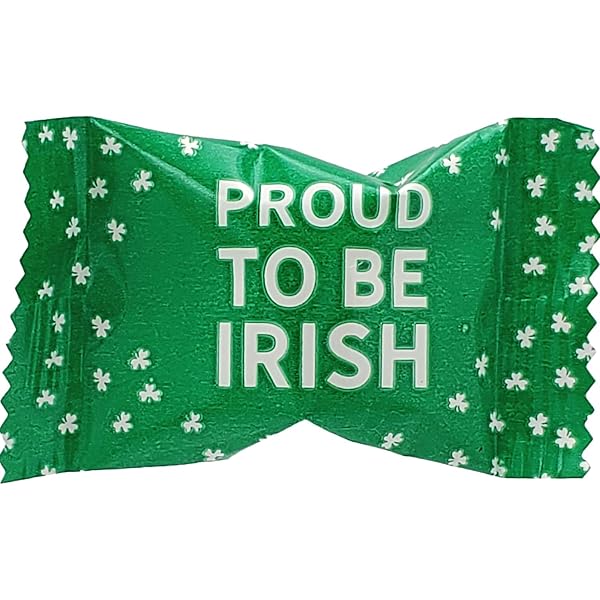 ST. PATRICK’S IRISH BUTTERMINTS, MINT CANDIES, PACK OF 55 AFTER DINNER MINTS, BUTTER MINT CANDY, GREEN LEPRAUCHAN DESIGN, FAT-FREE, INDIVIDUALLY WRAPPED (55 PIECES)