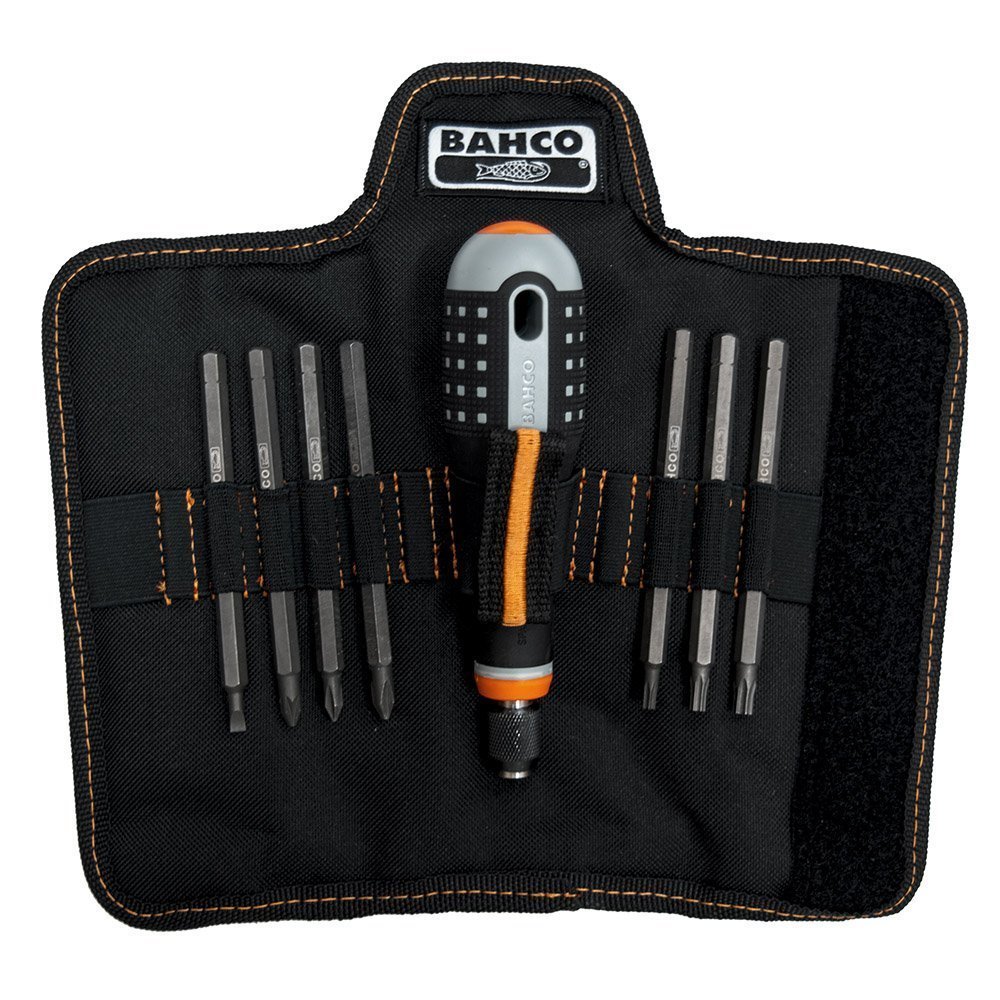 Bahco BE-8574 Ergo Screwdriver Set with 7 Interchangeable Blades, Multi-Colour