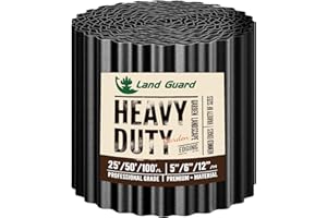 Land Guard Corrugated Garden Edging Border, 6"×50' Landscape Paver Edging, Tall Landscape Edging, Fence for Garden, Flower Bed, Lawn and Landscape Edging (Black)