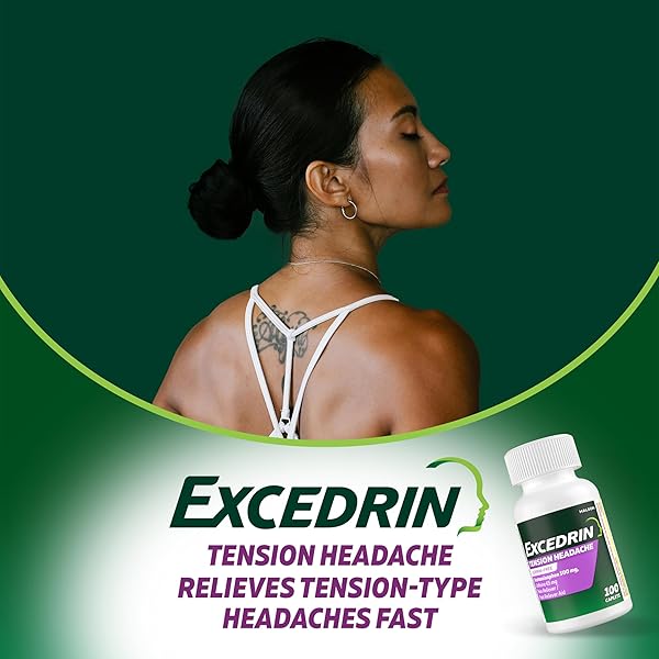 EXCEDRIN TENSION HEADACHE RELIEF CAPLETS, ACETAMINOPHEN 500MG, CAFFEINE 65MG, PAIN RELIEVER, ASPIRIN-FREE, 100 COUNT