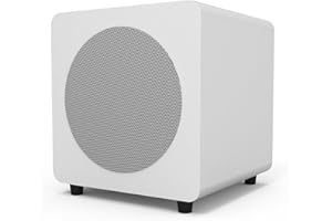 Kanto SUB8VMWW Sealed Powered Subwoofer with Grille | 300W Peak Power | 8" Woofer | Matte White