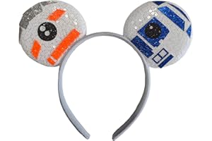 CLGIFT Mickey Minnie Ears Headband, Black Silver Mickey ears no bow diy Minnie