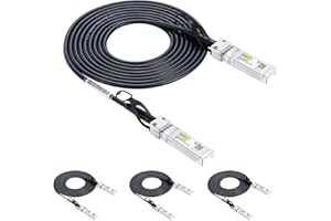 10Gtek 10G SFP+ DAC Cable - 10GBASE-CU Passive Direct Attach Copper Twinax SFP Cable for Cisco SFP-H10GB-CU3M, Meraki MA-CBL-TA-3M, Ubiquiti UniFi, Netgear, Fortinet, 3-Meter(10ft), 4-Pack