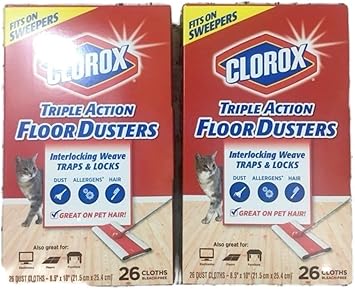 Amazon Com Clorox Triple Action Floor Dusters 26 Cloths Pack Of