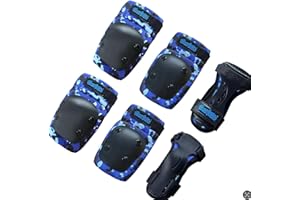 Simply Kids Knee and Elbow Pads with Wrist Guards, HardSoft Pad Tech. - CPSIA Certified Protective Gear Set - Inline Roller Skate Skateboard Bike Knee Pads for Kids Child Girls Boys Toddler Youth