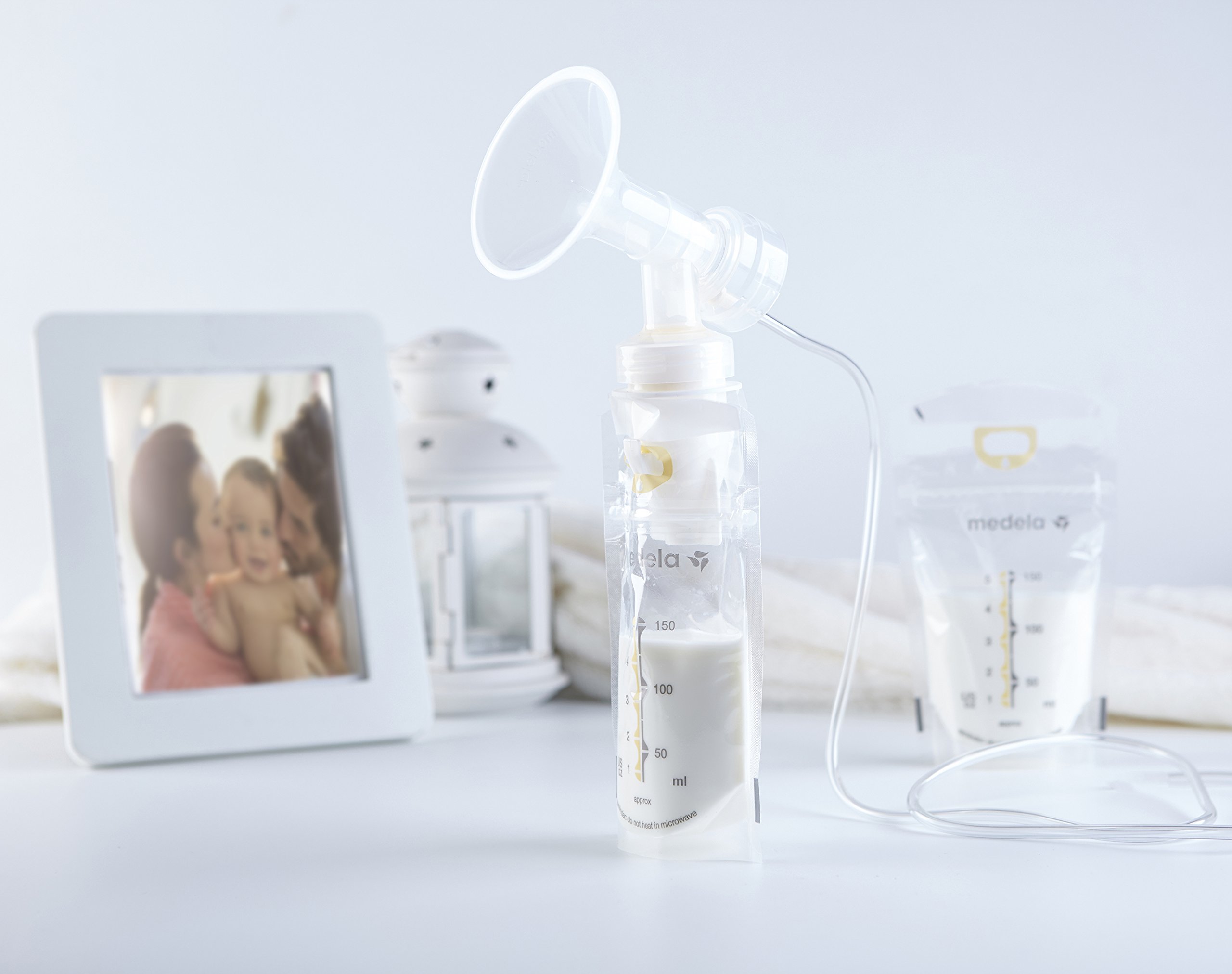 Papablic Breastmilk Storage Bag Adapters for Ameda, Medela Pump into