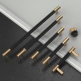 Amerdeco 10 Pack 3 Inch Matte Black Champagne Bronze Knurled Cabinet Pulls view 2