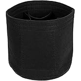 uxcell Purse Organizer Insert, Portable Felt Organizer Bags Round Multiple Compartments Purse Liner for Bucket Bag, Domed Satchel, Tote Bag, Handbag Shaper (8" x 4" x 5.5", Black)