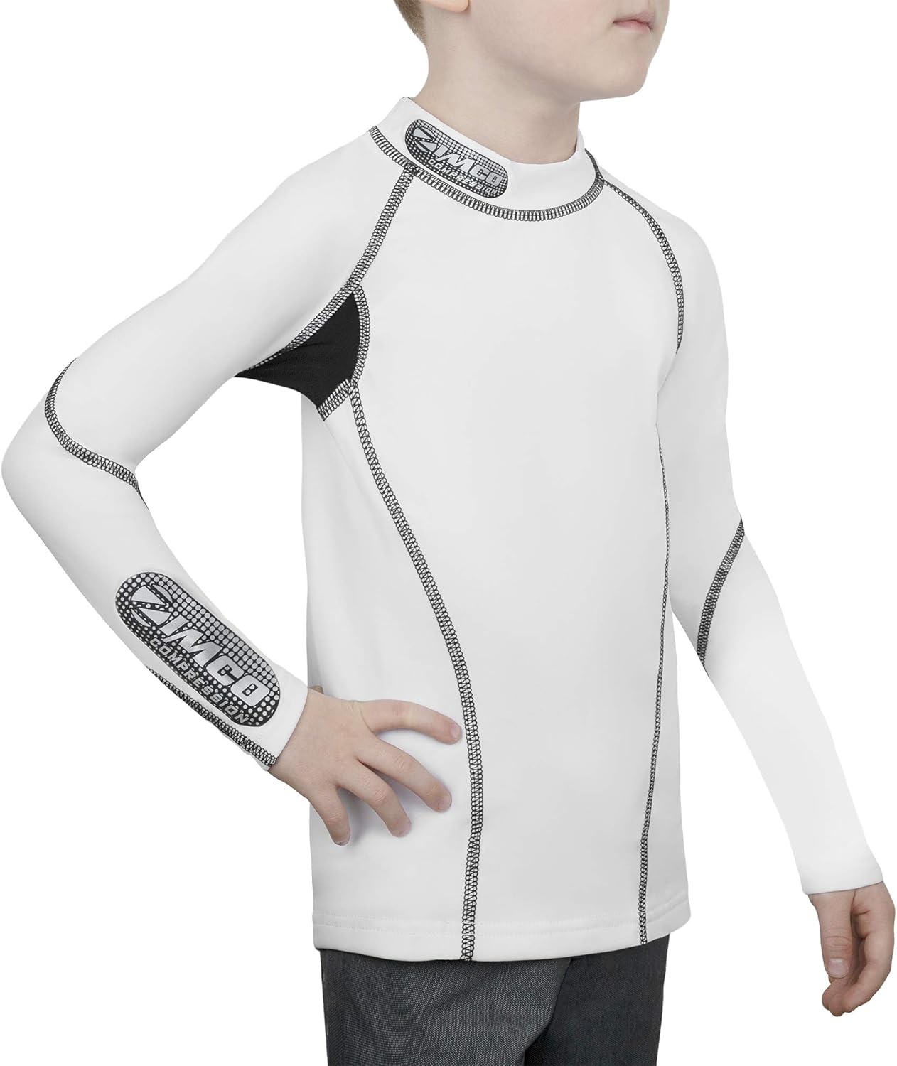 Zimco Boys Thermal Compression Jersey Kids Baselayers Multi Sports Winter Shirt: Clothing