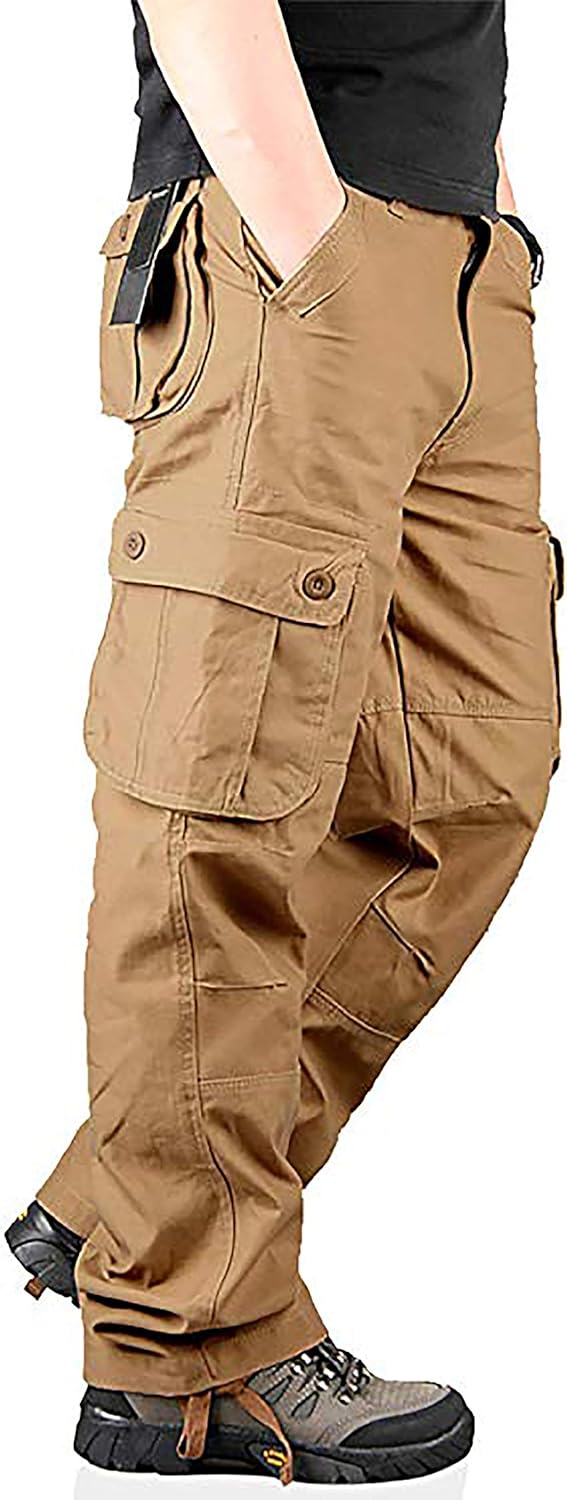 TAIPOVE Men's Military Tactical Work Cargo Pants Casual RelaxedFit 6 Pocket Khaki at Amazon Men