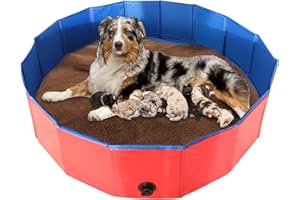 Potlimepan Portable Birthing Pool Dogs,Dog Whelping Pen,Whelping Box for Dogs,Whelping Pool for Puppies (47inch Dia.x12inch H)