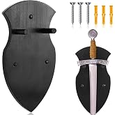 Queekay Wooden Sword Wall Mount Plaque Hanger, Black, Stylish | Katana Wall Mount, Sword Display Stand Decorative, Wall Decor for Display Plaque with Hardware