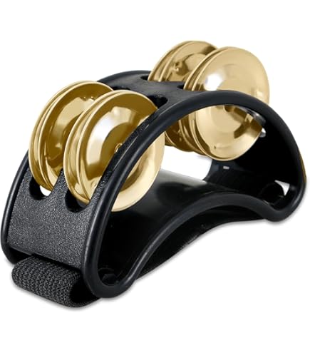 Drum Accessory Foot Shaker Jiayouy Foot Tambourine & Heel Shaker Set - Percussion Instruments For Drummers & Musicians Foot Percussion Instruments